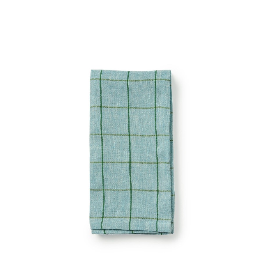 Clearance Heath Ceramics Windowpane Napkin In Powder Blue And Apple Green