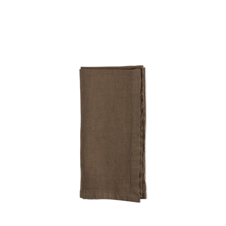 Hot Heath Ceramics Tela Napkin In Sepia Brown (Set Of 4)
